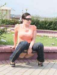 Girl peeing in public 04