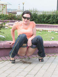 Girl peeing in public 06