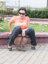 Girl peeing in public 07