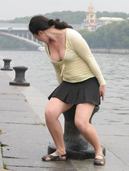Girl peeing in public 03